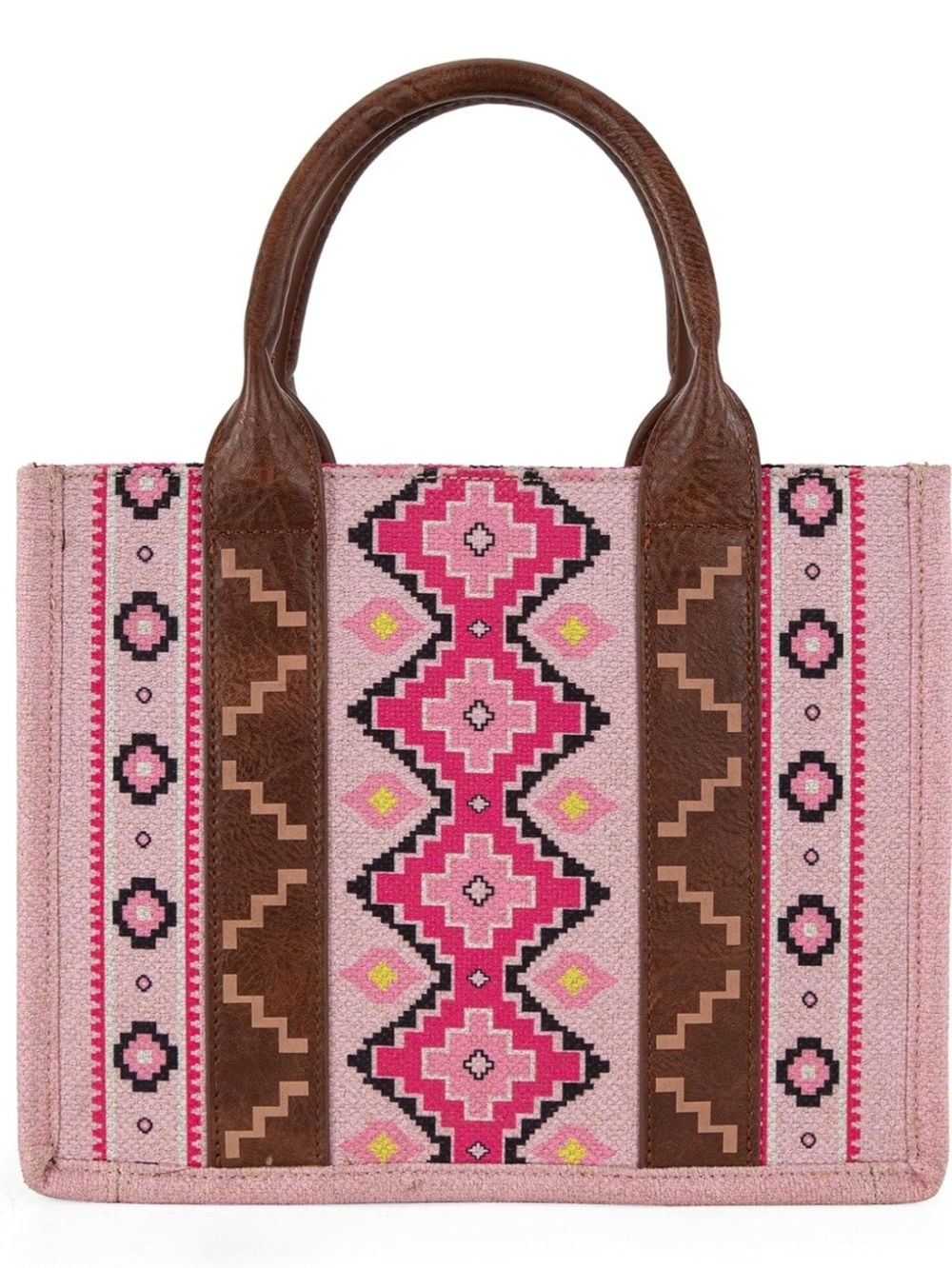 Wrangler Aztec Pink Patterned Tote Shoulder Crossbody Bag W/Adjustable Strap - Picture 6 of 8